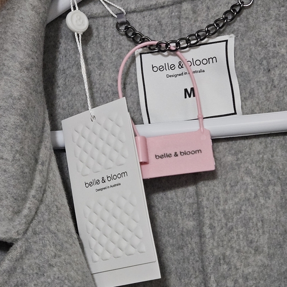 Belle & Bloom Grey Wool Blend Moto Coat - Picture 5 of 7